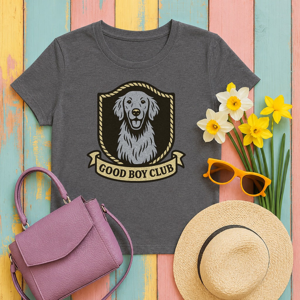 Flat-Coat Good Boy Club Tee in Dark Grey Heather