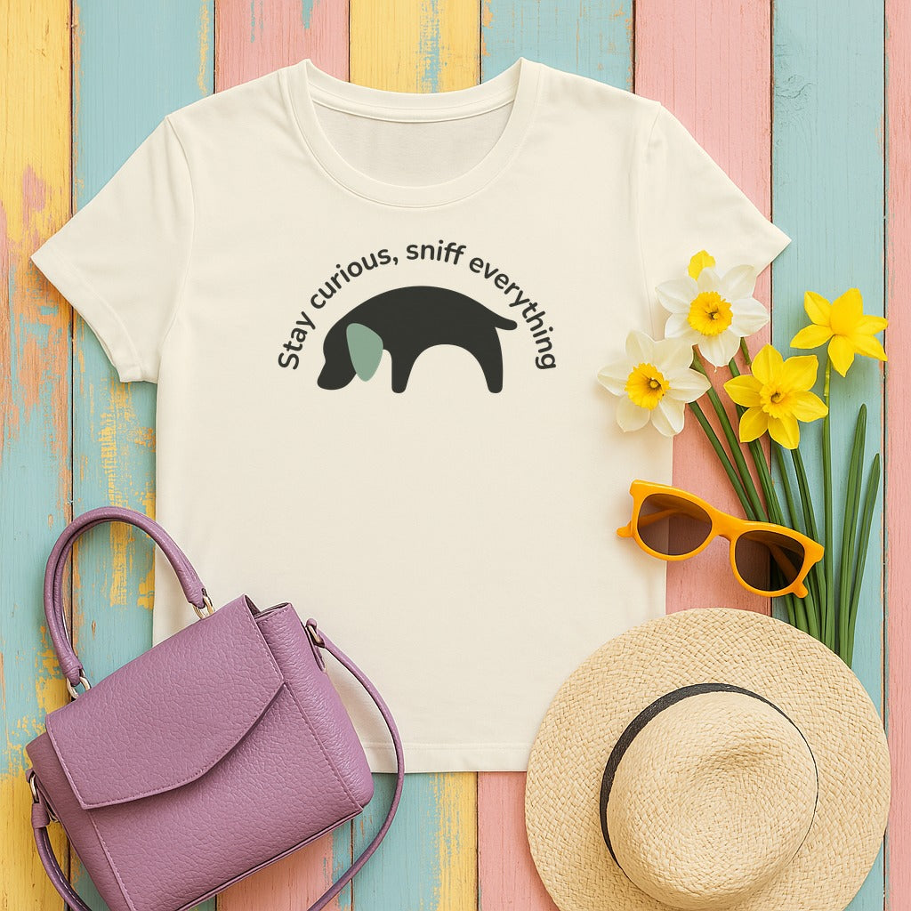 Stay Curious GSP Puppy T-Shirt in Ivory