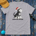 Already Have the Beard Sitting Santa Schnauzer T-Shirt in Athletic Heather - flat lay