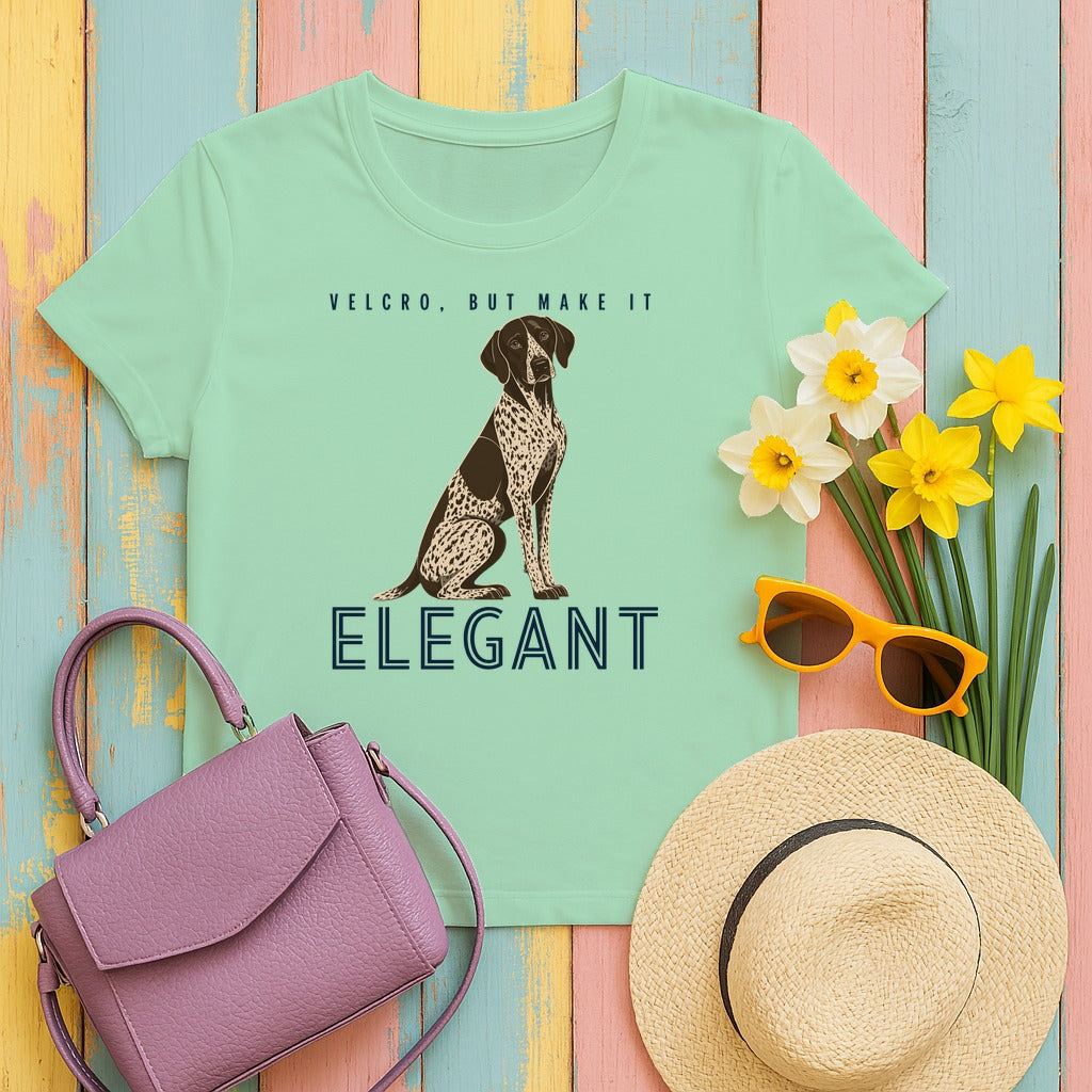 Velcro German Shorthaired Pointer T-Shirt in Mint Green