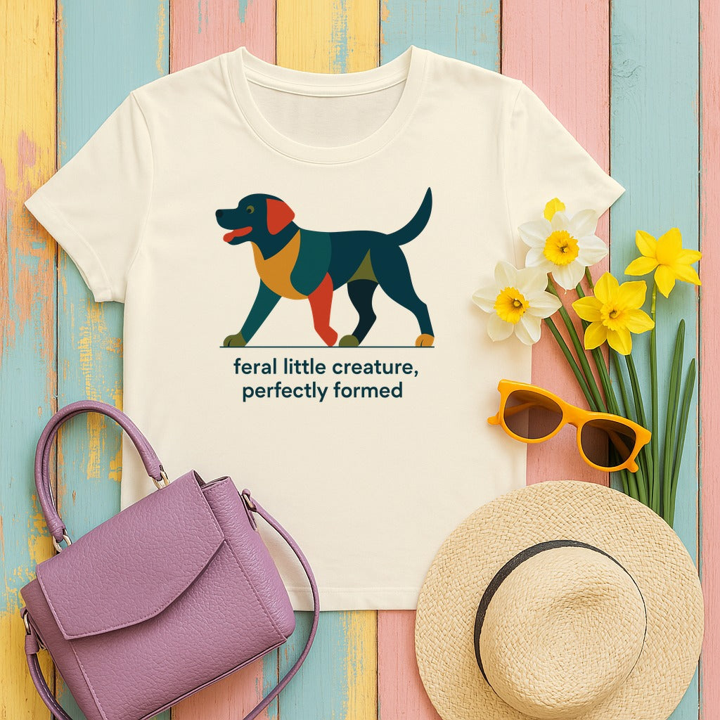 Labrador Retriever — Feral Creature Black Lab T-Shirt in Natural