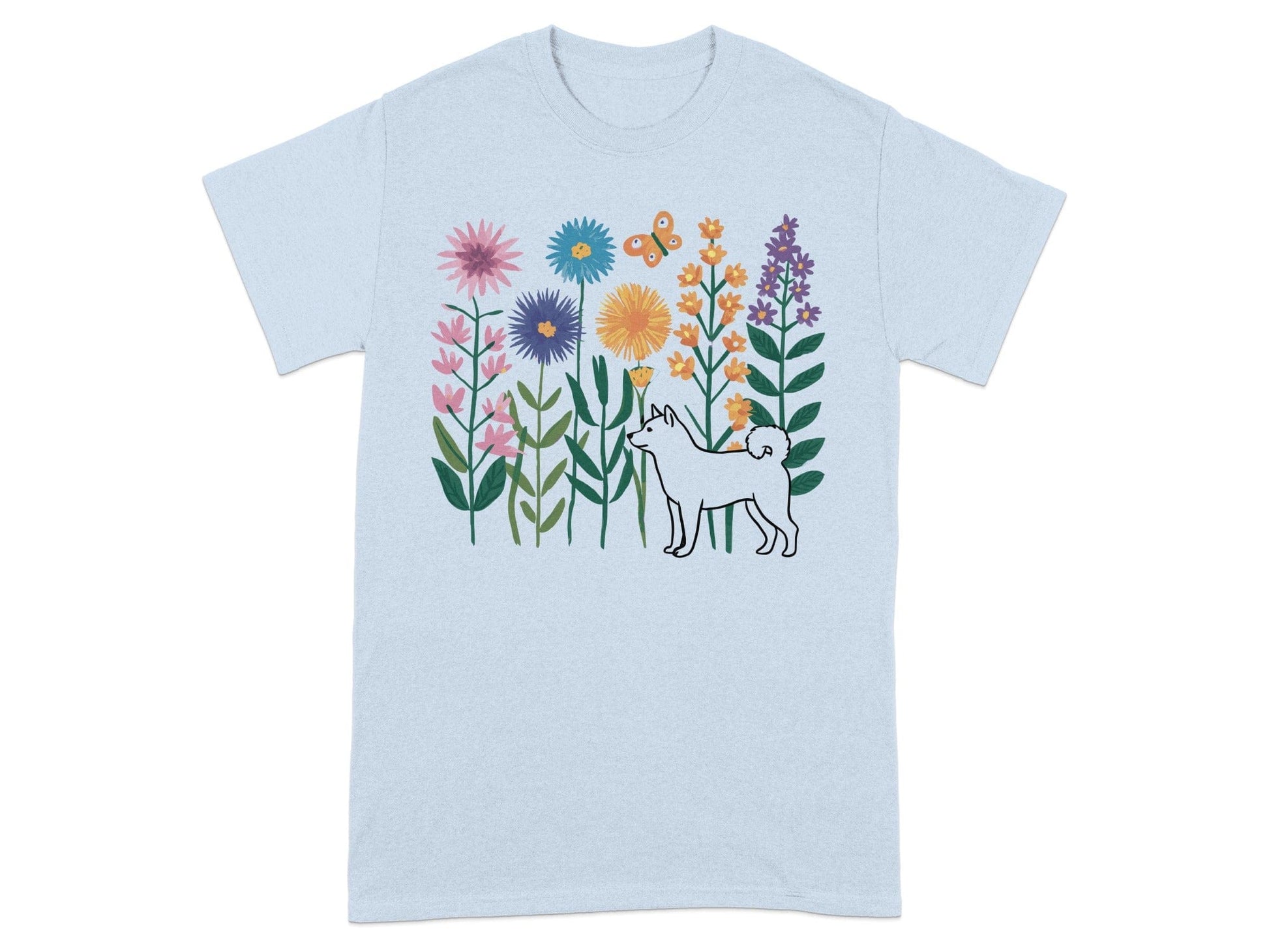Colorful Floral Dog Graphic T-Shirt product