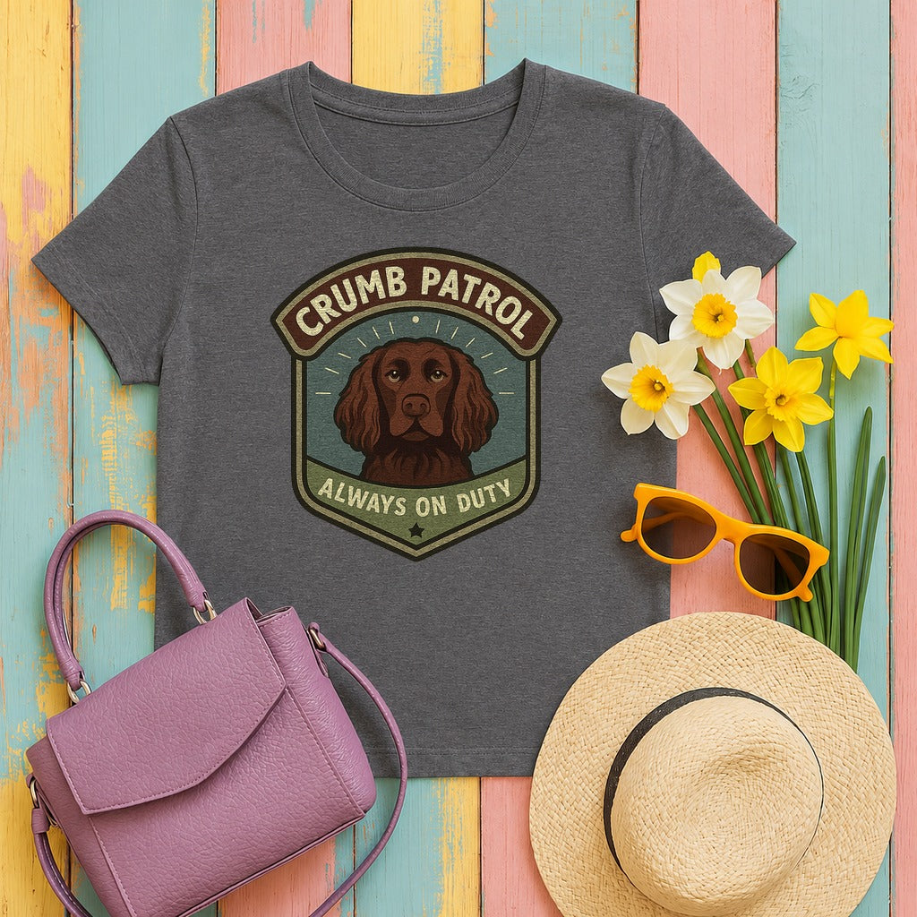 Boykin Spaniel Crumb Patrol T-shirt in Dark Grey Heather