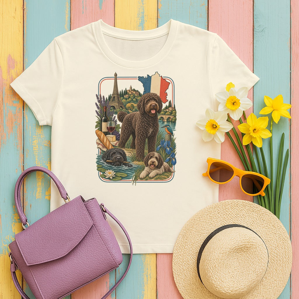 Barbet France Heritage tee, Natural flat lay hero