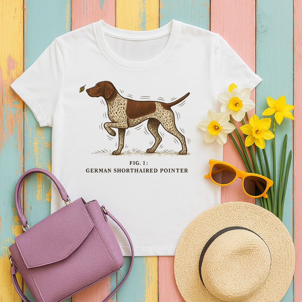 German Shorthaired Pointer Maximum Vibration T-shirt in White