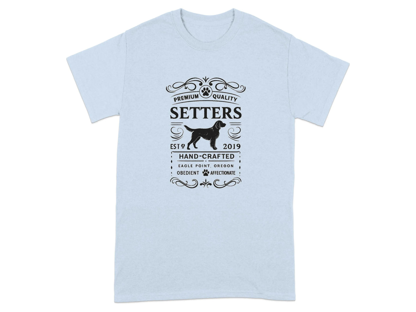 Premium Quality Setters Hand-Crafted T-Shirt Light Blue Physical Item
