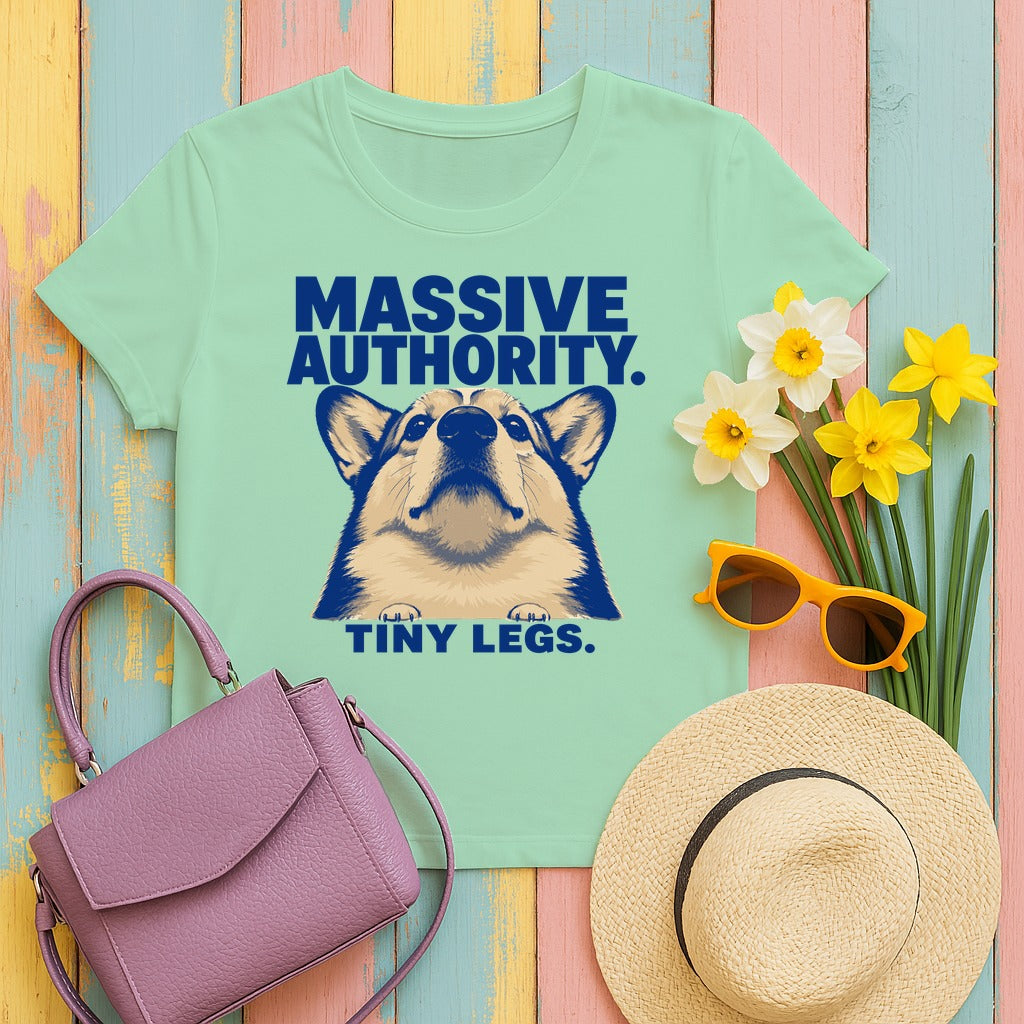 Corgi Authority: Tiny Legs T-Shirt in Mint Green