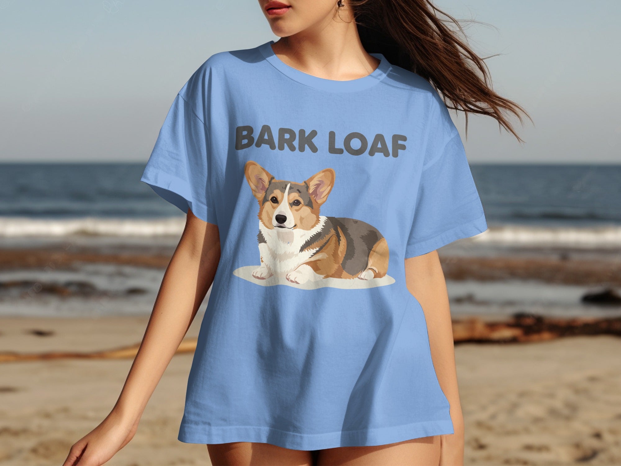 Bark Loaf T-Shirt with Corgi Dog Print Design