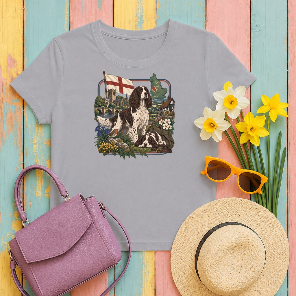 English Springer Spaniel England Heritage tee, Athletic Heather
