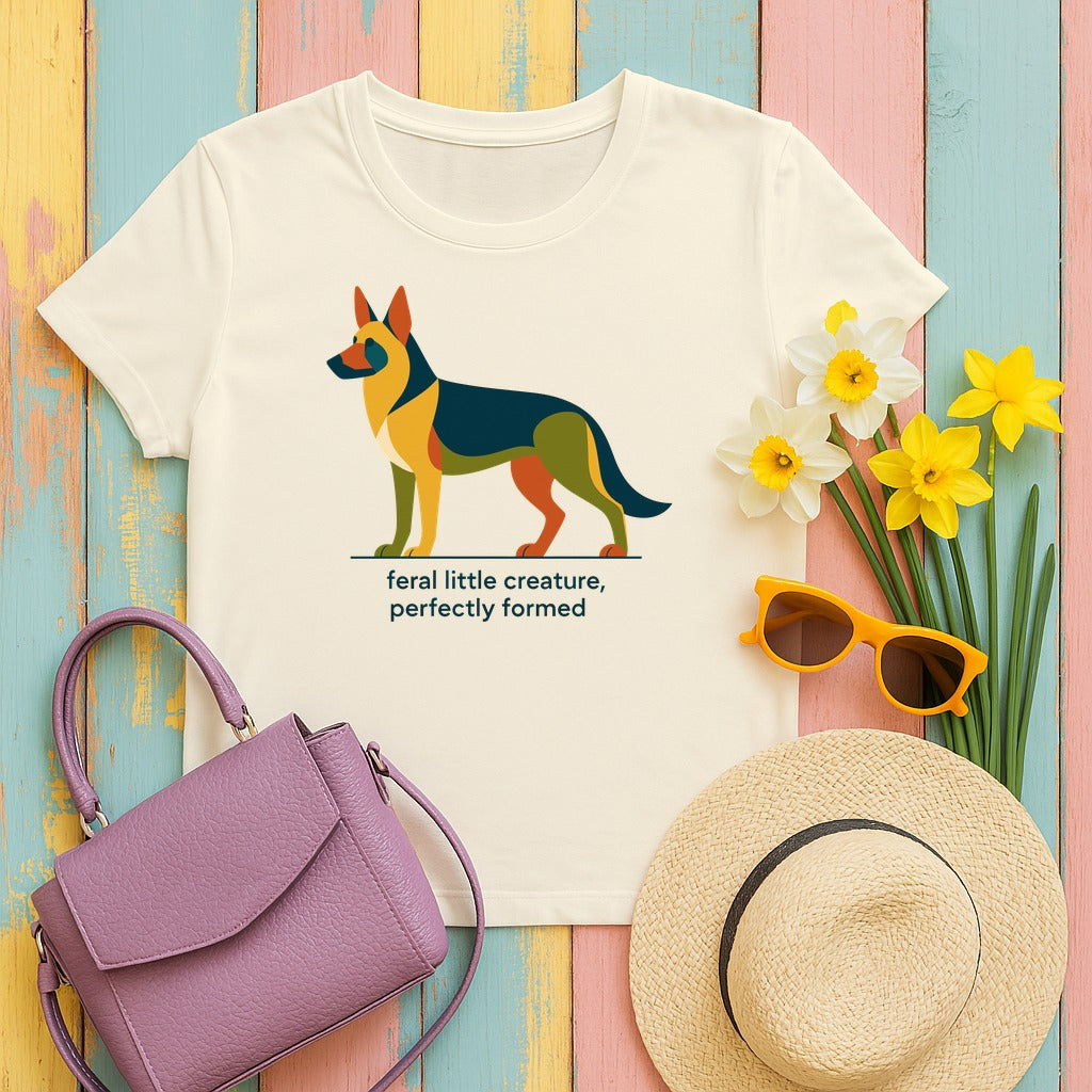 Feral Creature German Shepherd T-Shirt in Natural
