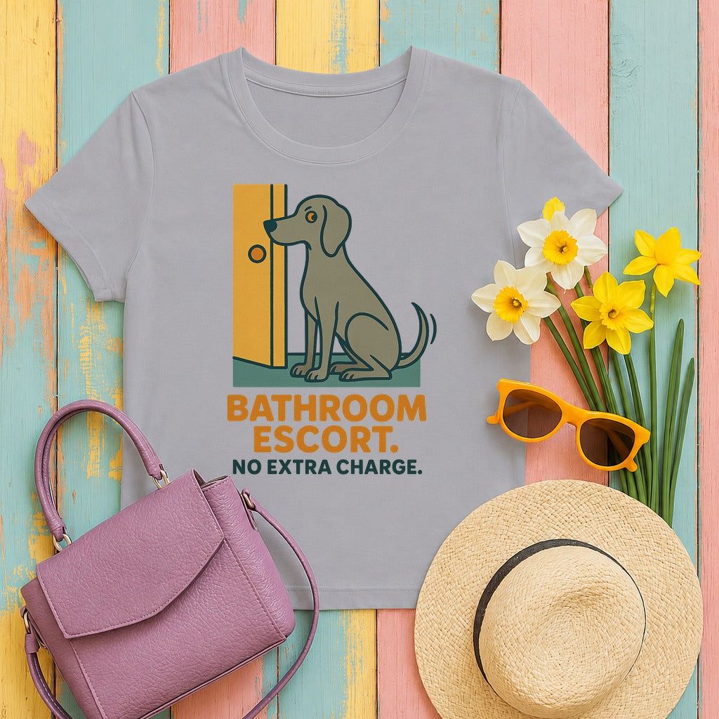 Weimaraner Bathroom Escort Tee in Athletic Heather