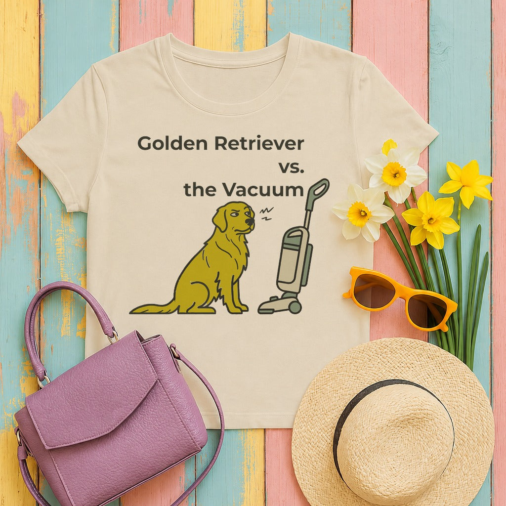 mig2 golden-retriever-vs-the-vacuum tee flat lay hero v8