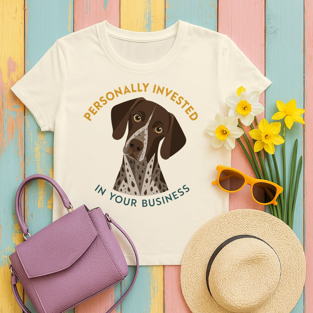 Invested German Shorthaired Pointer T-Shirt in Natural