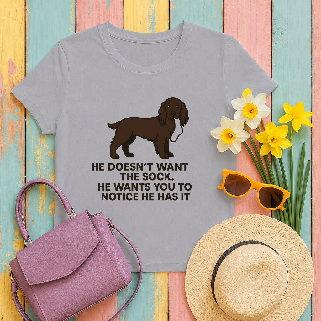 Field Spaniel He Doesn't Want The Sock Tee
