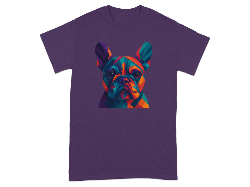 Colorful Geometric Bulldog Print Graphic T-shirt