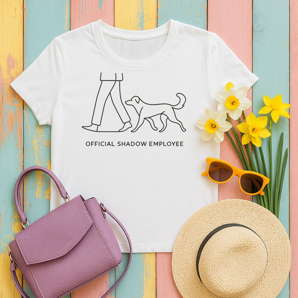 Nova Scotia Duck Tolling Retriever Shadow Employee T-shirt in White