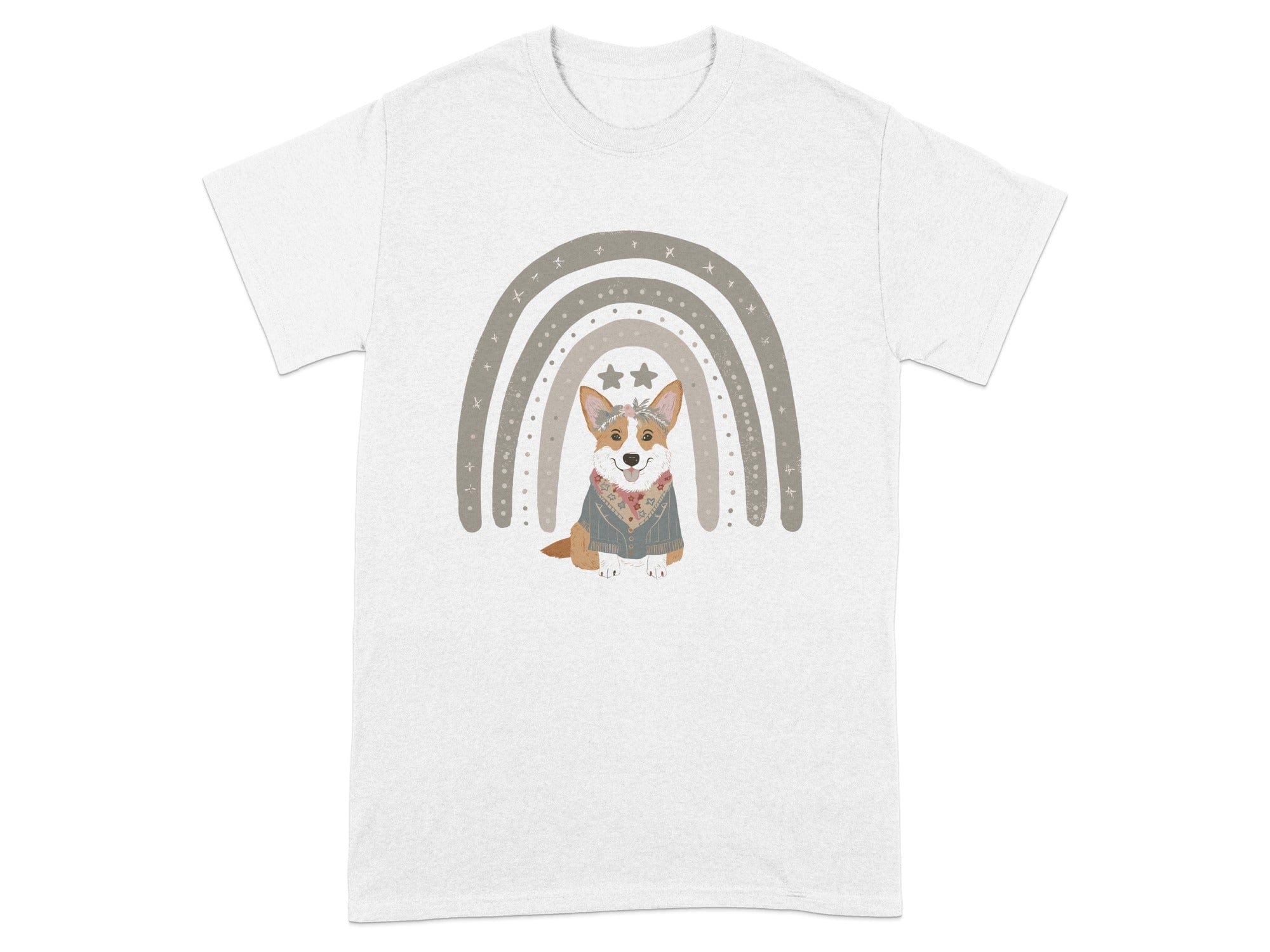 Cute Dog with Rainbow and Stars Graphic T-Shirt product type