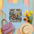 Noir Bloodhound 'Sniff First' T-Shirt in Light Blue