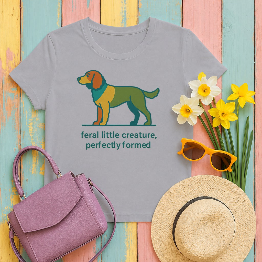 American Water Spaniel Feral Little Creature Tee in Athletic Heather