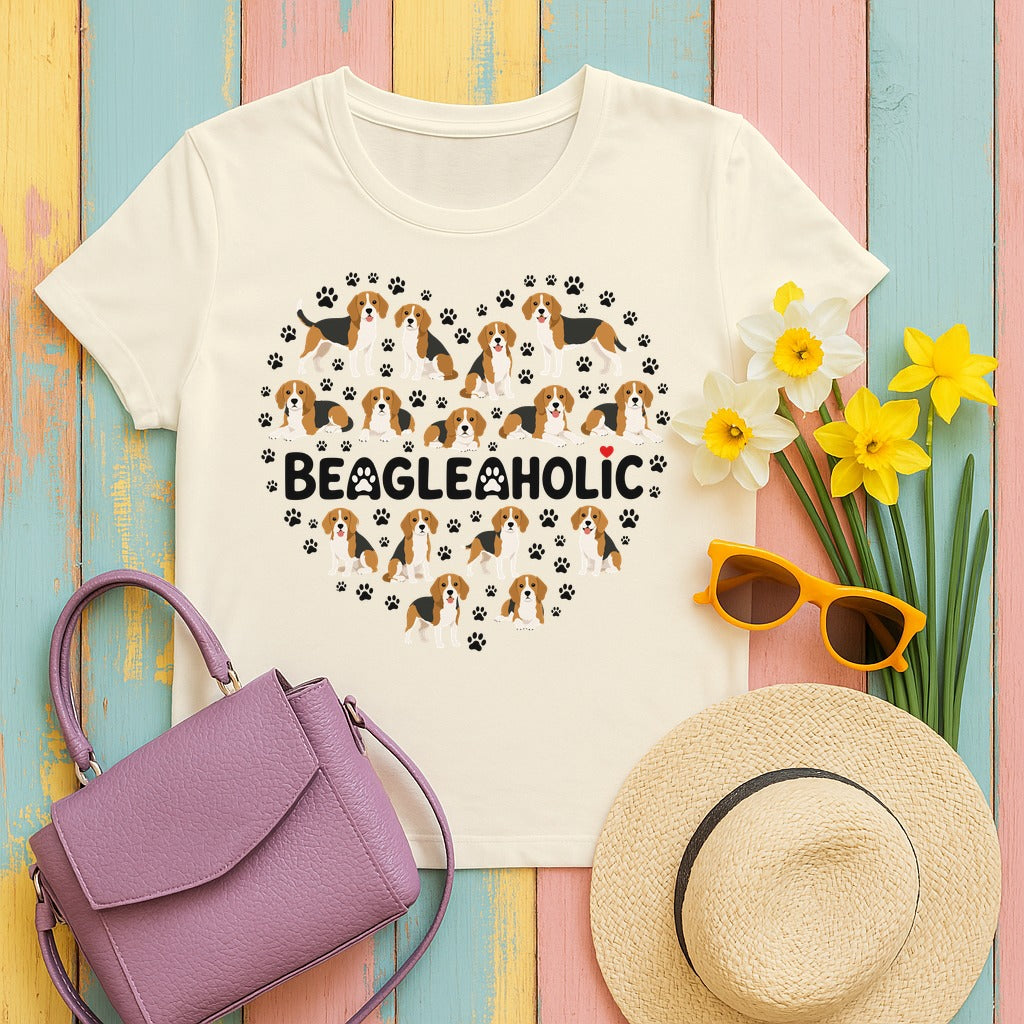 Beagleholic Affinity Heart T-Shirt in Natural