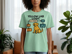 T-shirt with Yellow Lab Logic flowchart: is it food? yes, eat it. no, eat it anyway.