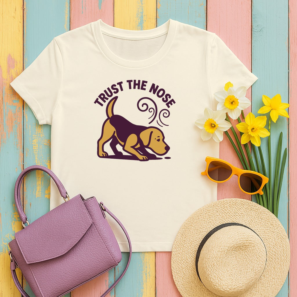 Trust The Nose Beagle T-Shirt in Natural