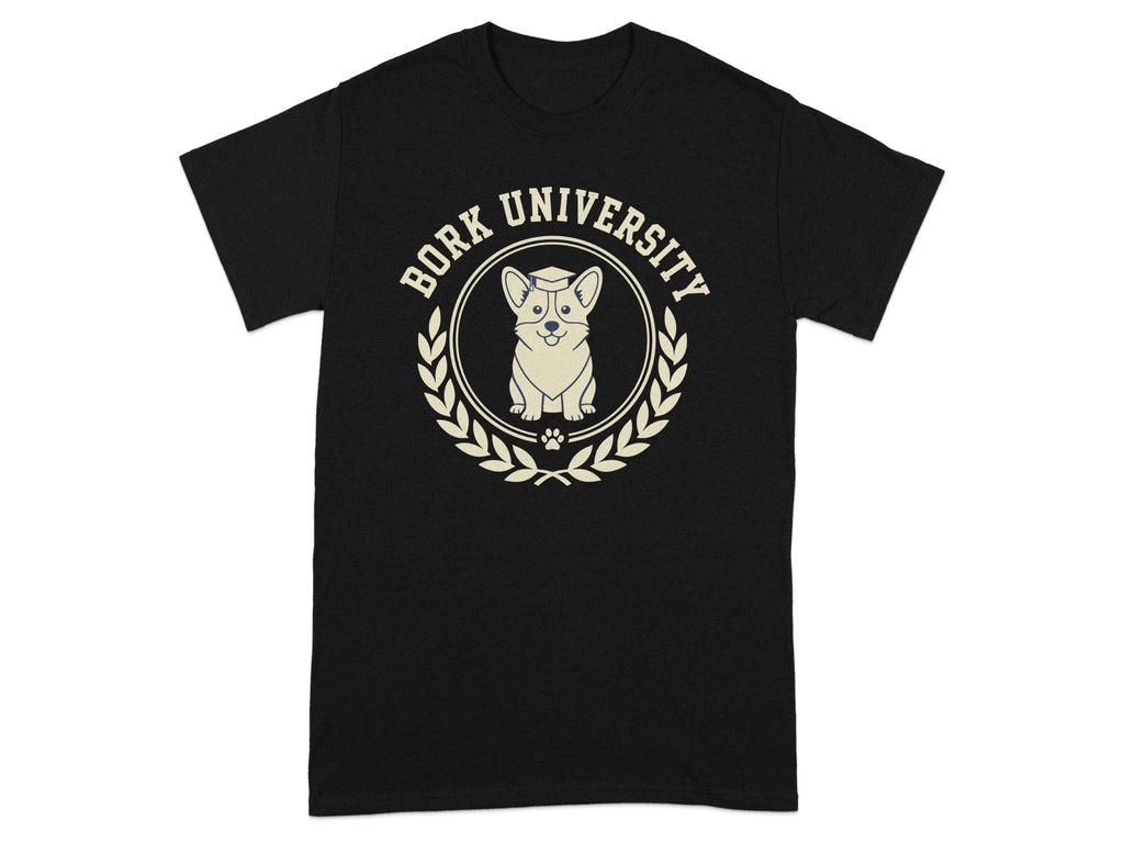 Bork University Corgi Design T-Shirt Casual Wear