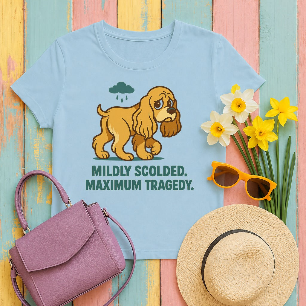Cocker Mildly Scolded Maximum Tragedy Tee in Light Blue