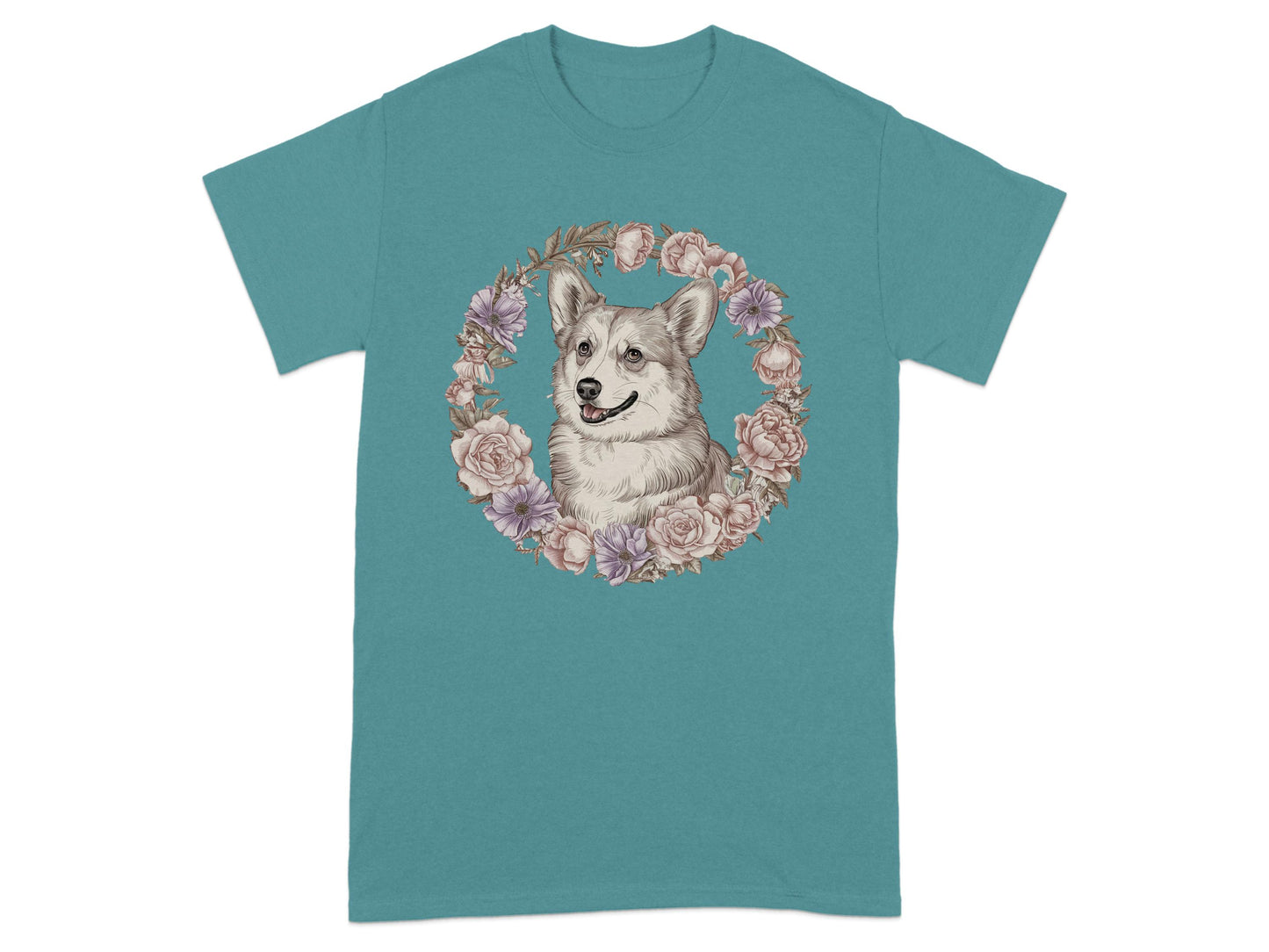 Charming Corgi Floral Graphic Unisex T-shirt product type