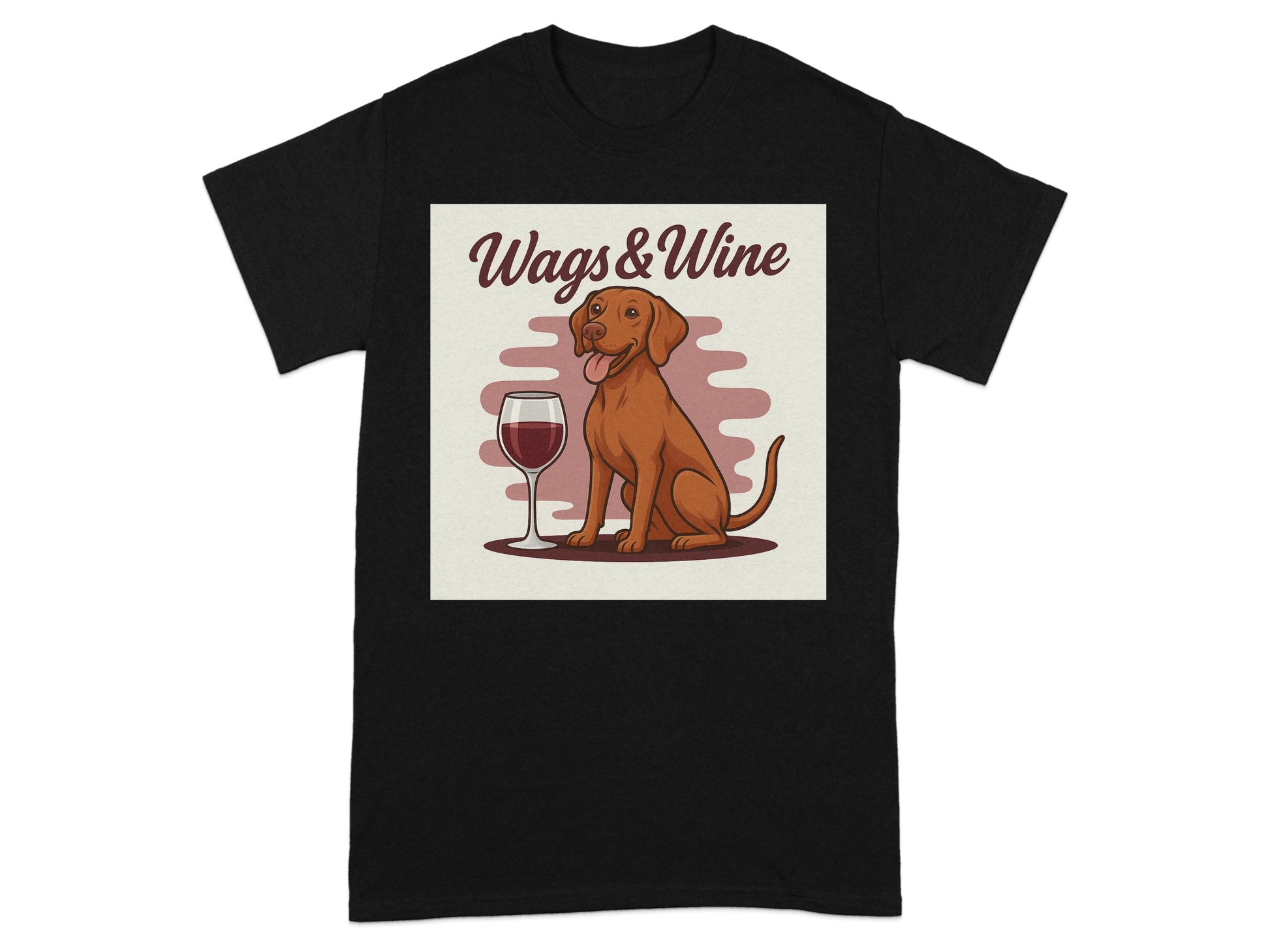 Wags and Wine Dog Lover Graphic Tee Shirt product