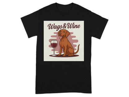 Wags and Wine Dog Lover Graphic Tee Shirt product