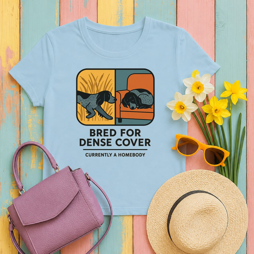 English Cocker Bred for Dense Cover Tee in Light Blue
