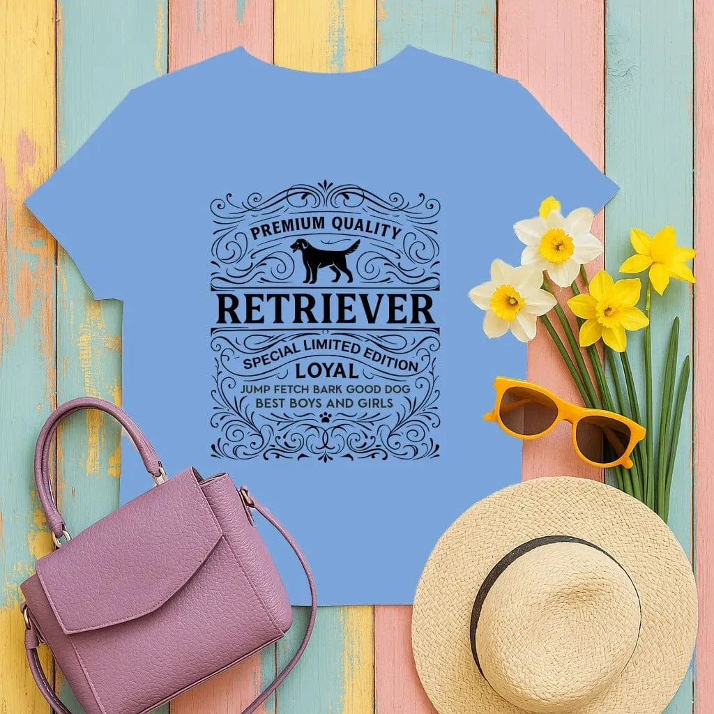 Premium Quality Retriever Special Edition Design T-Shirt Carolina Blue T-shirt