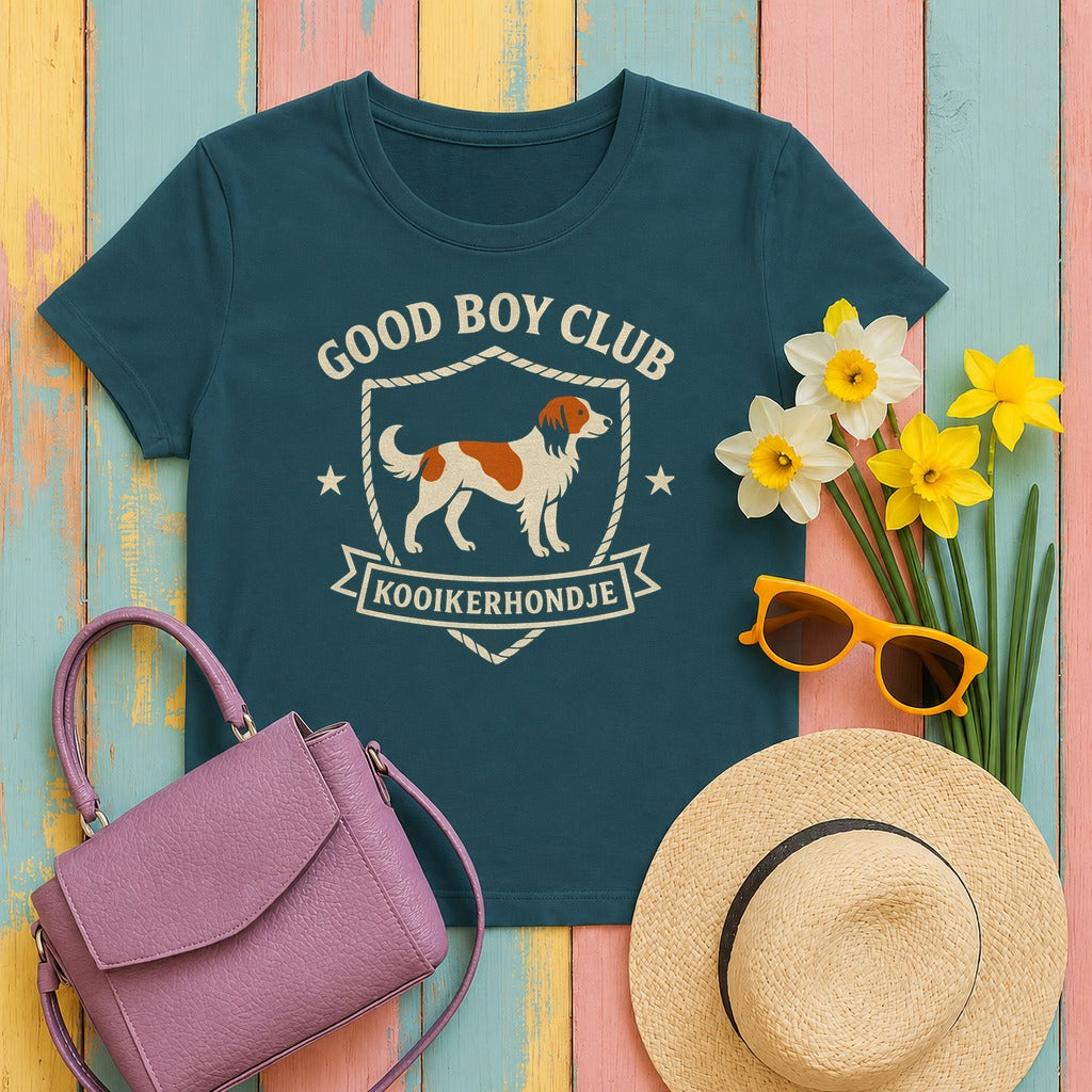 Kooikerhondje Good Boy Club Tee in Heather Deep Teal