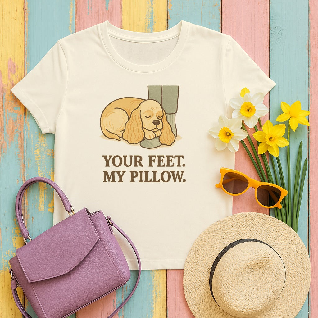 Cocker Your Feet My Pillow Tee in Natural