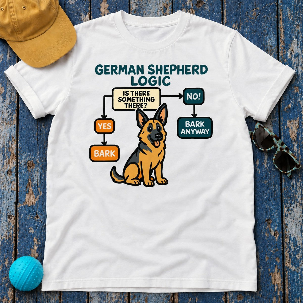 GSD Logic: Bark Anyway T-Shirt in White