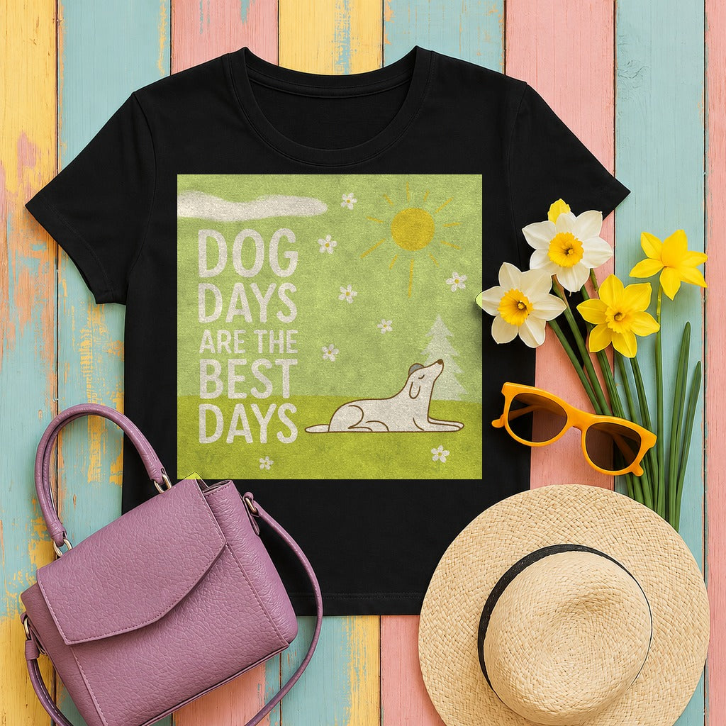 Dog Days Are The Best Days Spring T-Shirt in Black