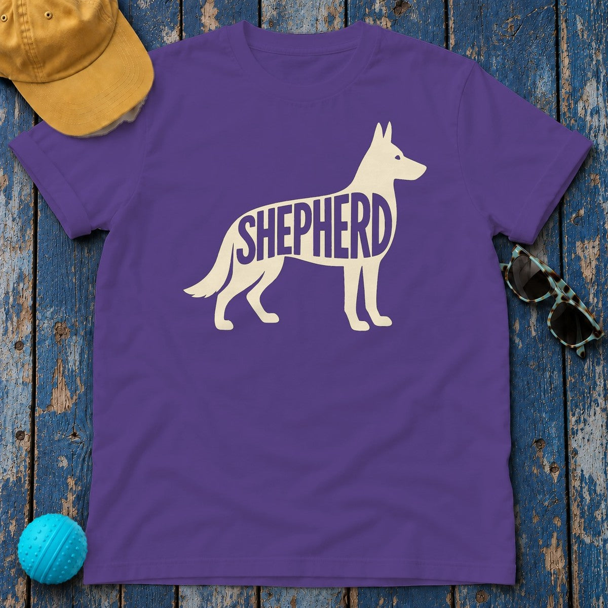 Elegant German Shepherd Silhouette T-Shirt in Lilac