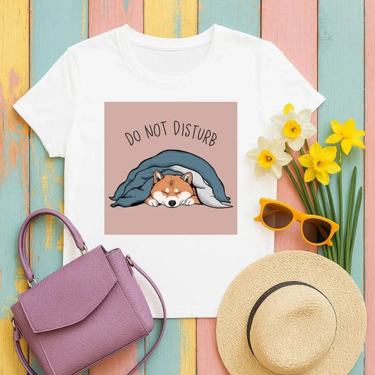 Do Not Disturb Dog Under Blanket Shiba Inu T-Shirts T-shirt