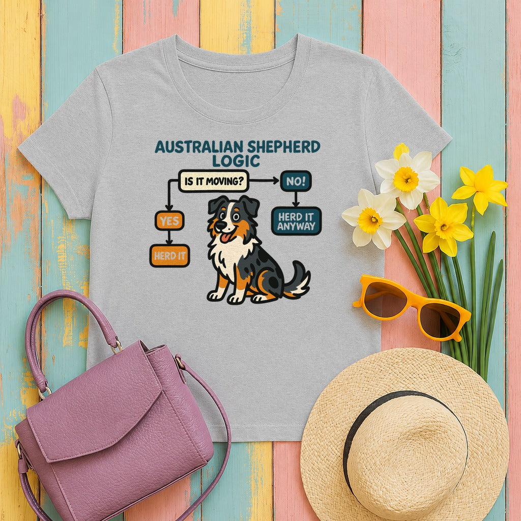The Aussie Logic Flowchart T-Shirt in Sport Grey