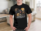 Black t-shirt with a graphic of multiple Labrador dogs and text "Endless Hunger".