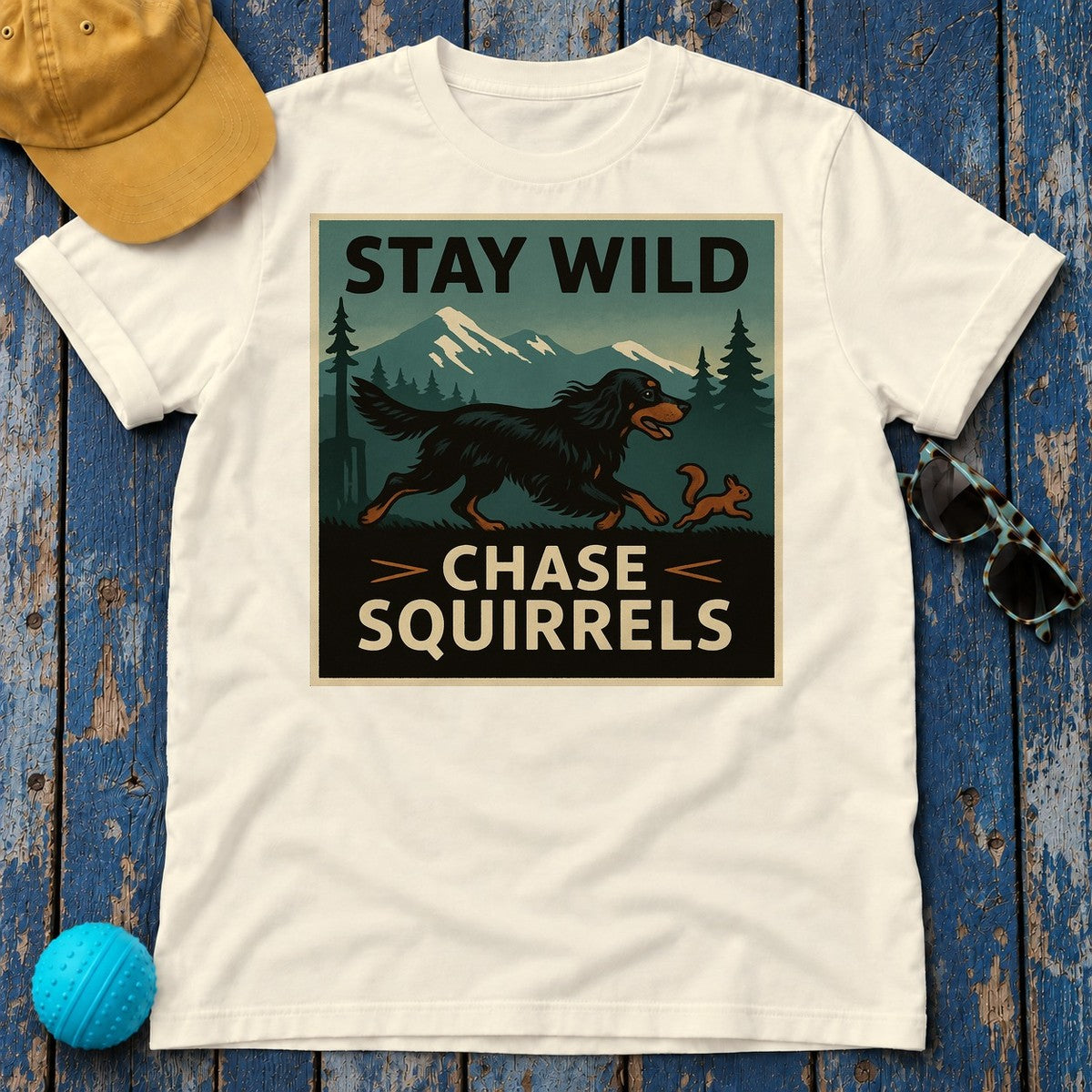 Stay Wild Gordon Setter T-Shirt in Natural