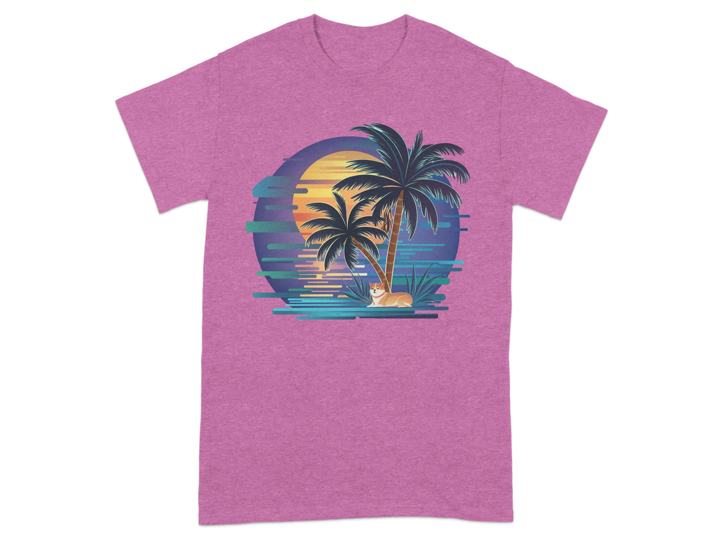 Relaxing Sunset Beach Palm Trees on Purple product type