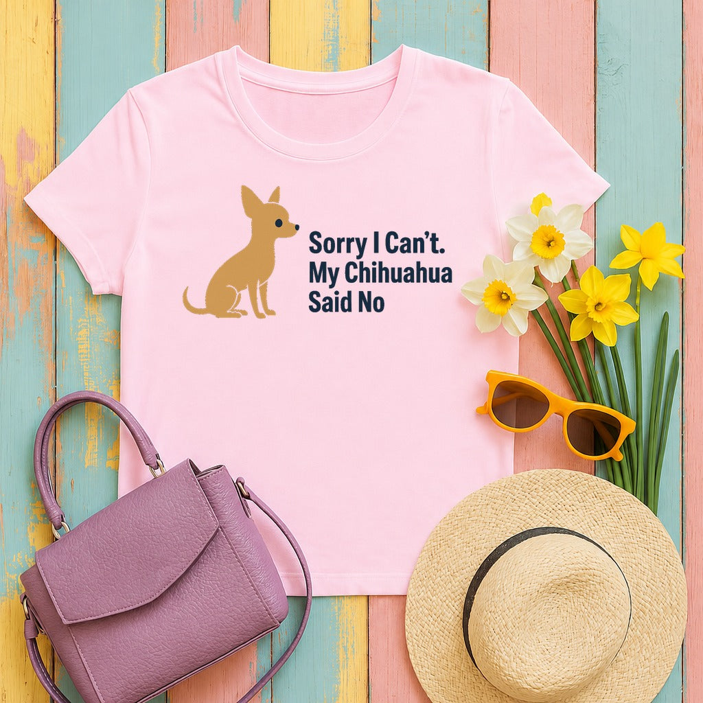Chihuahua Said No T-Shirt in Light Pink
