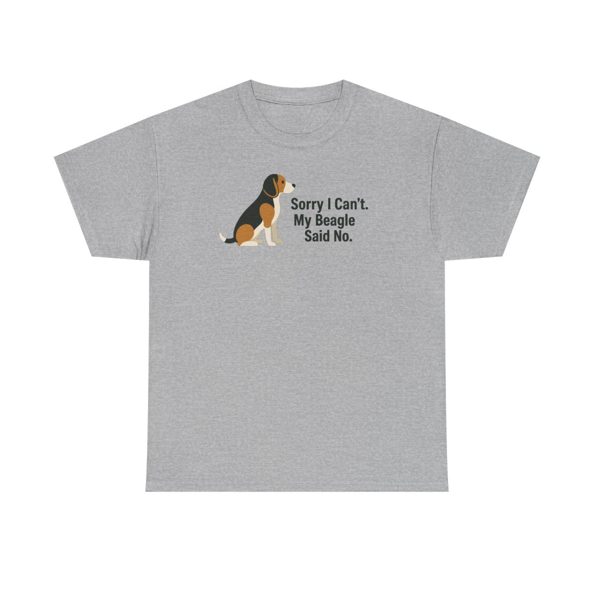 Beagle Veto: Sorry I Can't Graphic t-shirt, Sport Grey