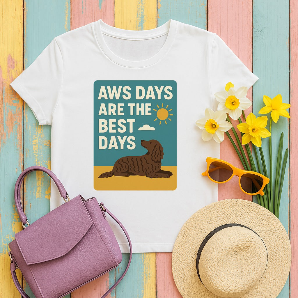 American Water Spaniel AWS Days Are The Best Days Tee in White
