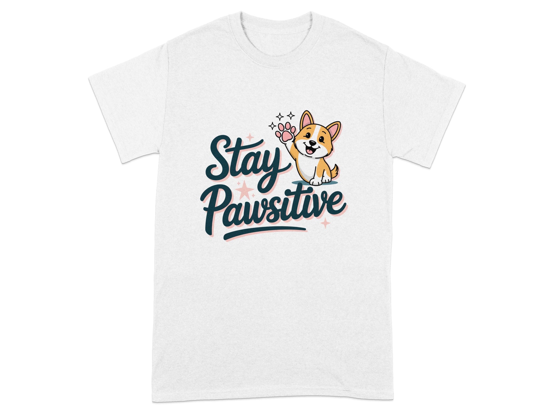 Stay Pawsitive with Cute Corgi White T-Shirt product