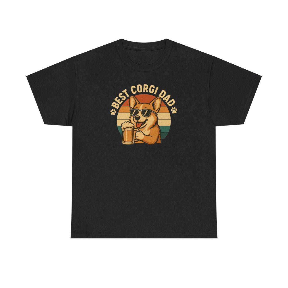 Best Corgi Dad Beer Lover Dog Retro Style Art T-Shirt