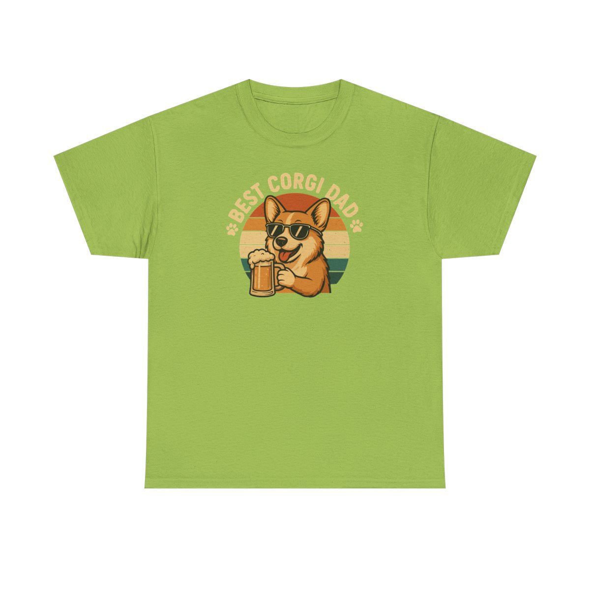 Best Corgi Dad Beer Lover Dog Retro Style Art T-Shirt