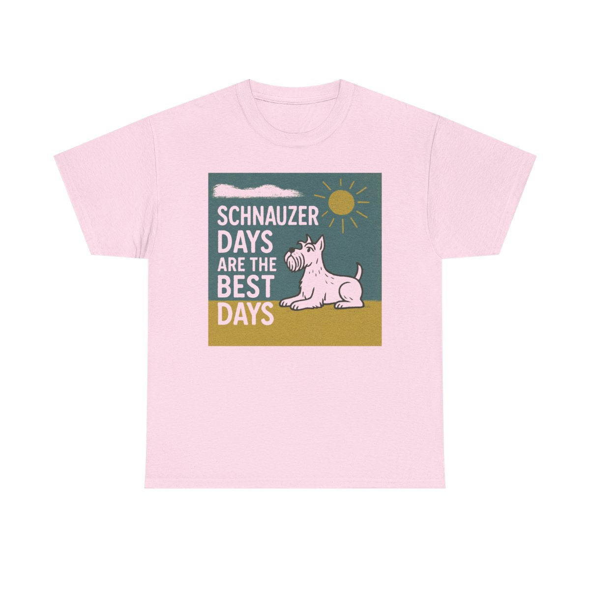Best Schnauzer Days Graphic t-shirt, Light Pink
